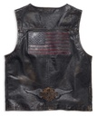 Iron Distressed Slim Fit Leather Vest, Svart