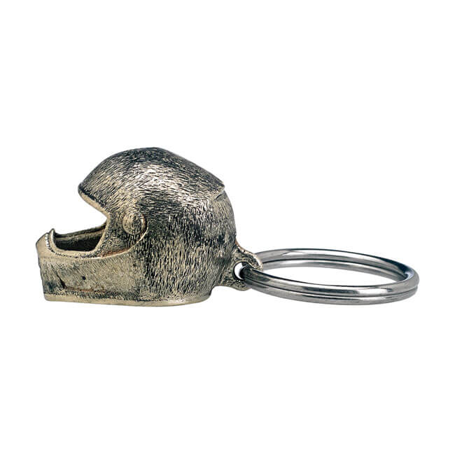 Key Fob Lane Splitter Helmet, Cast White Brass