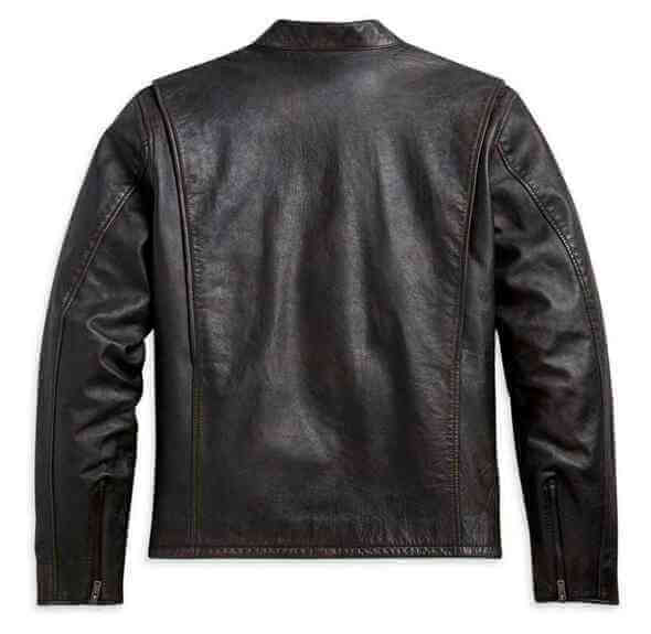 Men's Retro Sleeve Stripe Leather Jacket