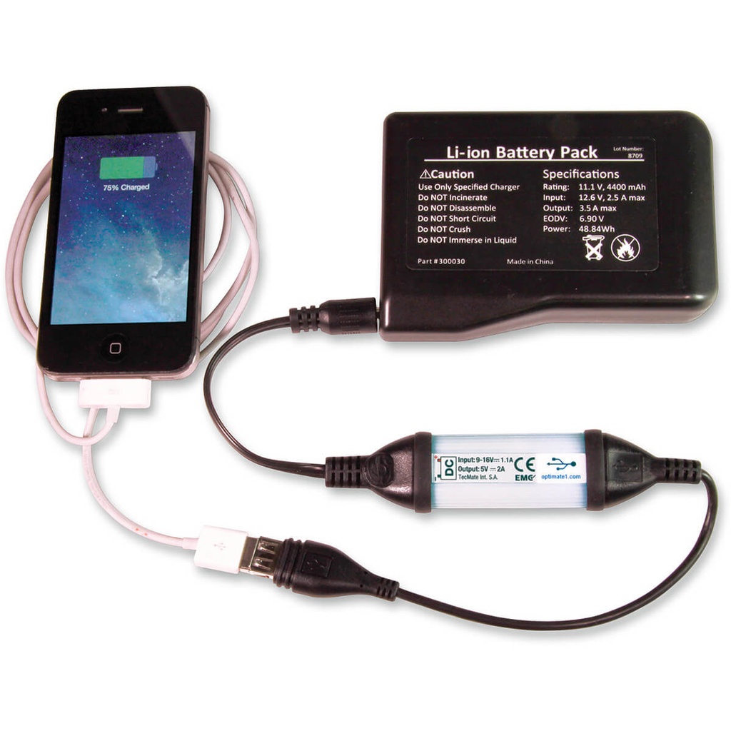 USB Lader, 2100mA m/2,5mm DC-plugg