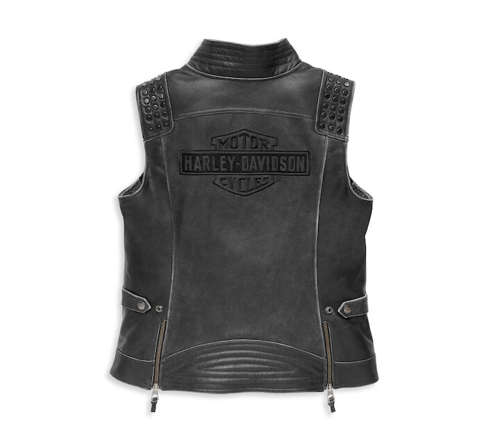 Electra Asymmetrical-Zip Leather Vest