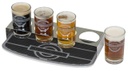 Rider Tasting Flight Glass Set w/ Bar Mat &amp; 4 Glasses