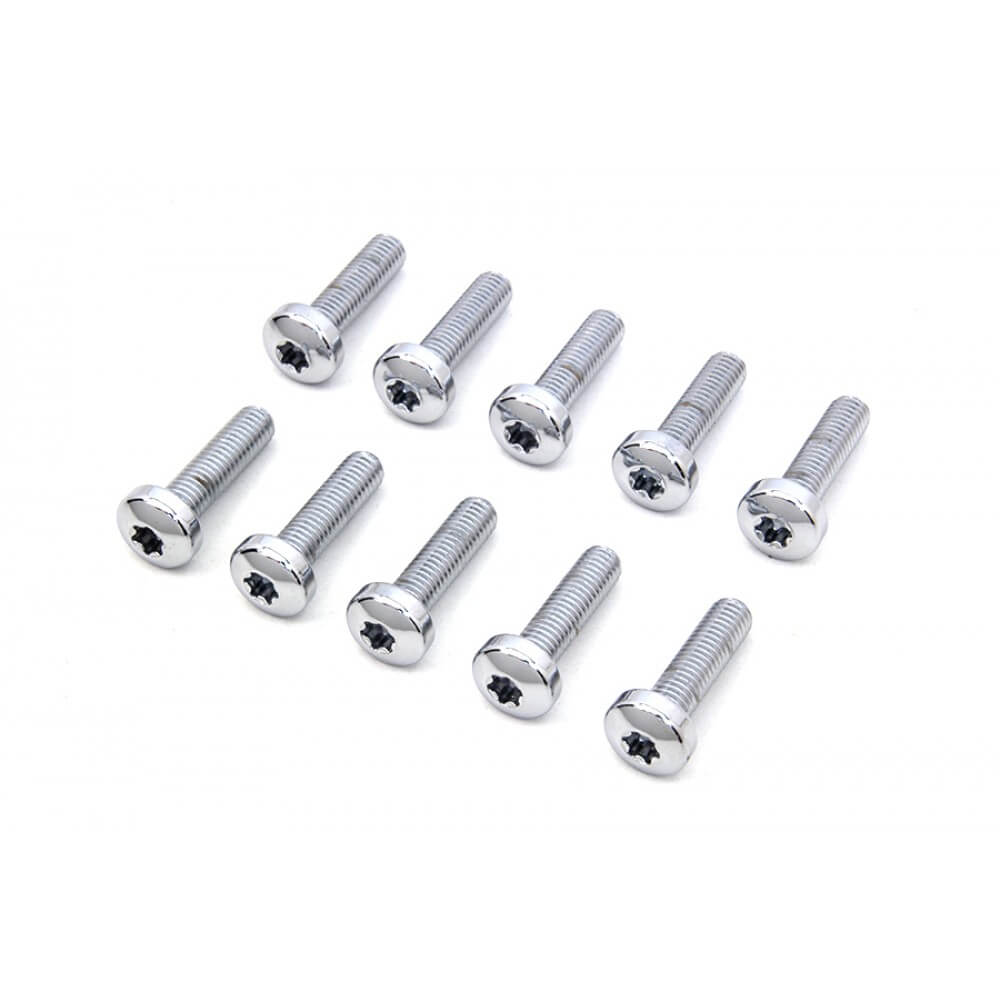 Chrome front rotor-hub screw kit, 10 pieces M8x1.25x30mm Torx (OEM 41500020)