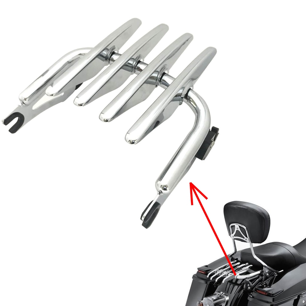 Chrome Detachable Sissy Bar Luggage Rack For Harley Touring Road Glide 09-20