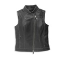 Electra Asymmetrical-Zip Leather Vest