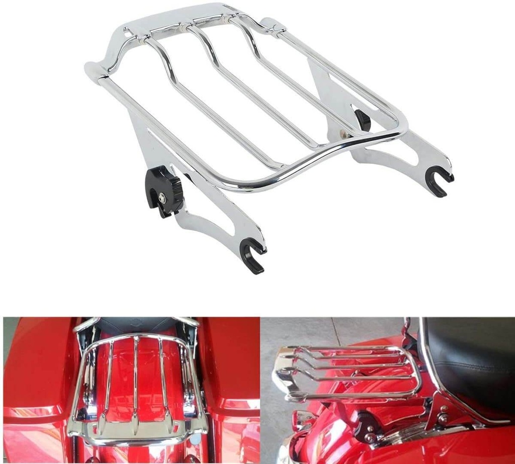 Chrome Motorcycles Two-UP Air Wing Luggage Rack Mounting Fits for Harley Touring Street Glide FLHX 2009-2020