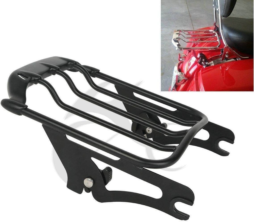 Black Motorcycles Two-UP Air Wing Luggage Rack Mounting Fits for Harley Touring Street Glide FLHX 2009-2020