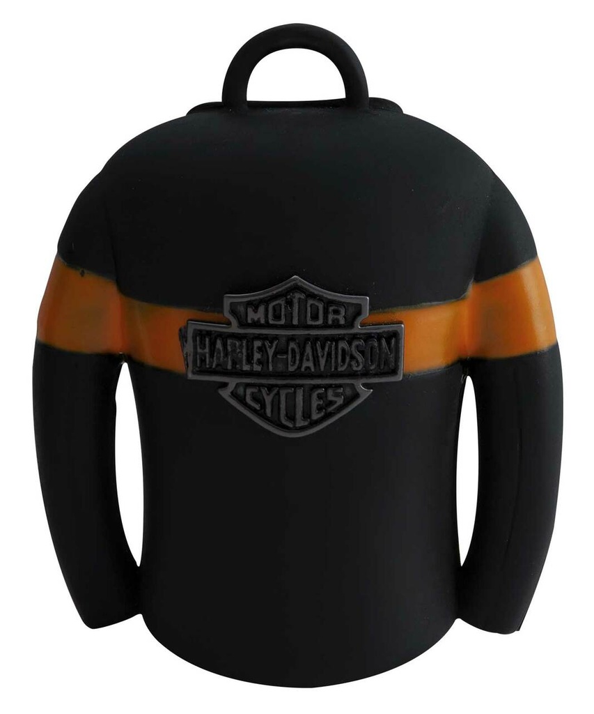 Bar &amp; Shield Leather Jacket Shaped Ride Bell, Black &amp; Orange