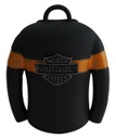 Bar &amp; Shield Leather Jacket Shaped Ride Bell, Black &amp; Orange