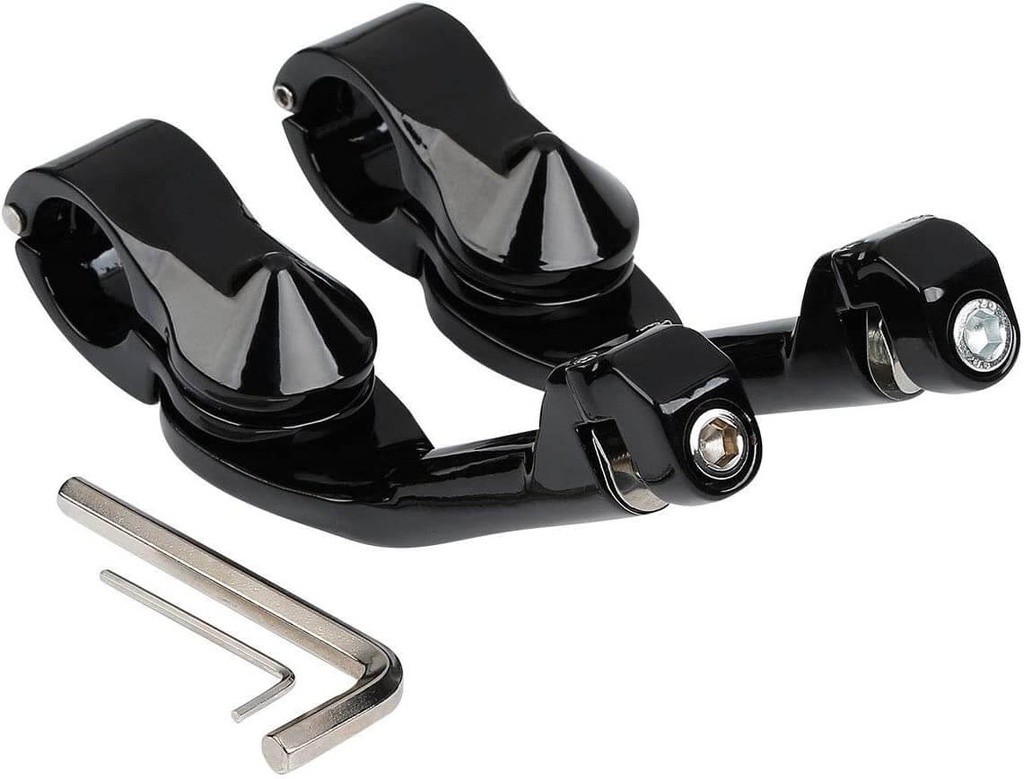 1.25&quot; 32mm Gloss Black Highway Long Angled Peg Mount Kit Fits For Harley Davidson