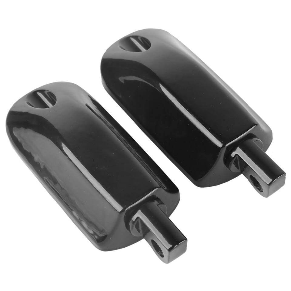 Black Rubber Inlay StreamLiner Foot Pegs Motorcycle Footpeg Footrest Set Fits For 1986 and Newer Harley Touring and Softail Models, plus most highway pegs that use a male mount