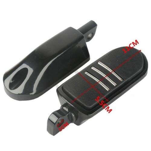 Black Rubber Inlay StreamLiner Foot Pegs Motorcycle Footpeg Footrest Set Fits For 1986 and Newer Harley Touring and Softail Models, plus most highway pegs that use a male mount
