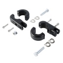 1-1/4&quot; Foot Pegs Mounting Kit For Highway Engine Guard Bars, BLK