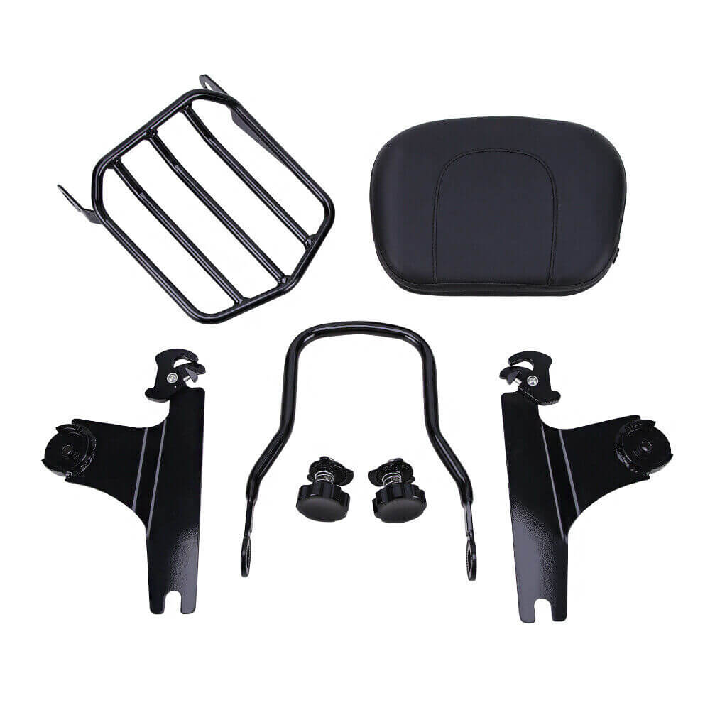 Adjustable Sissy Bar Backrest &amp; Luggage Rack For Harley Softail FatBoy 2000-2006