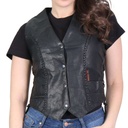 Ladies Black Leather Vest