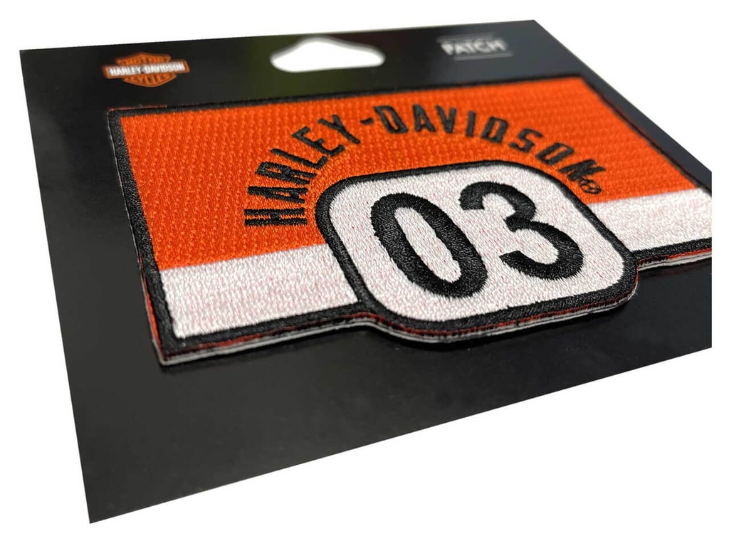 Embroidered Bold '03 H-D Emblem Sew-On Patch, Small