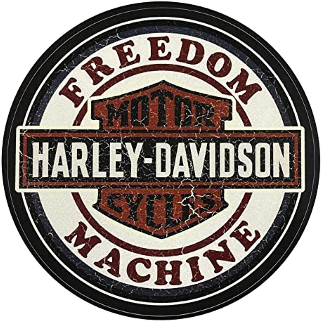 Aged Vintage Freedom Machine Badge Round Decal