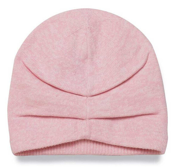 Pink Label Patch Knit Beanie Hat, Rose Pink