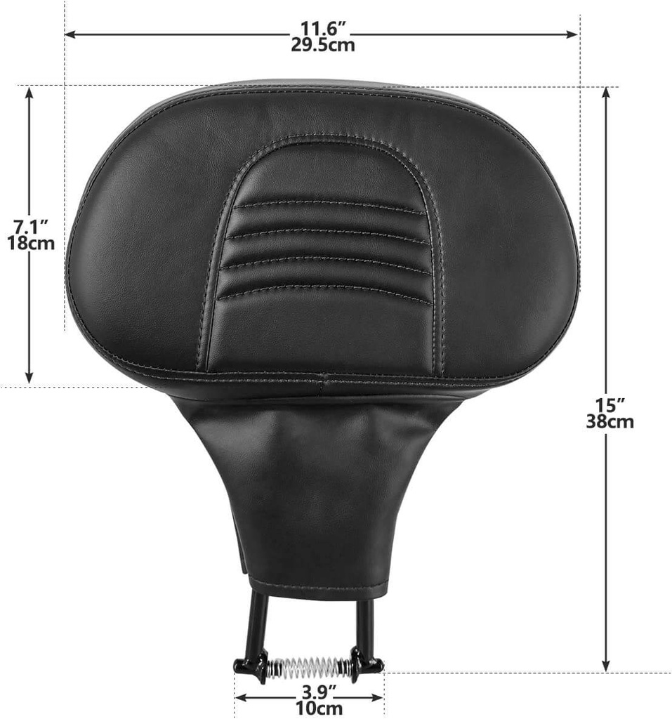 Detachable Adjustable Plug-in Driver Rider Backrest Pad For Harley Touring Road King CVO Street Electra Glide 2009-2022