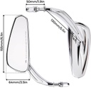 Rear View Mirrors, Long Stem, Teardrop, Chrome, For Dyna, Softail, Sportster, Road King, Electra Glide, Road Glide, Sport Glide 1982-2024