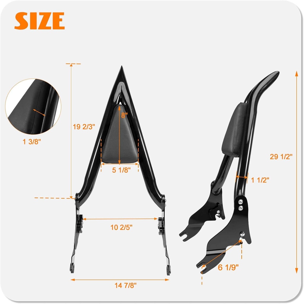 Detachable Sissy Bar for HD 2009-2024