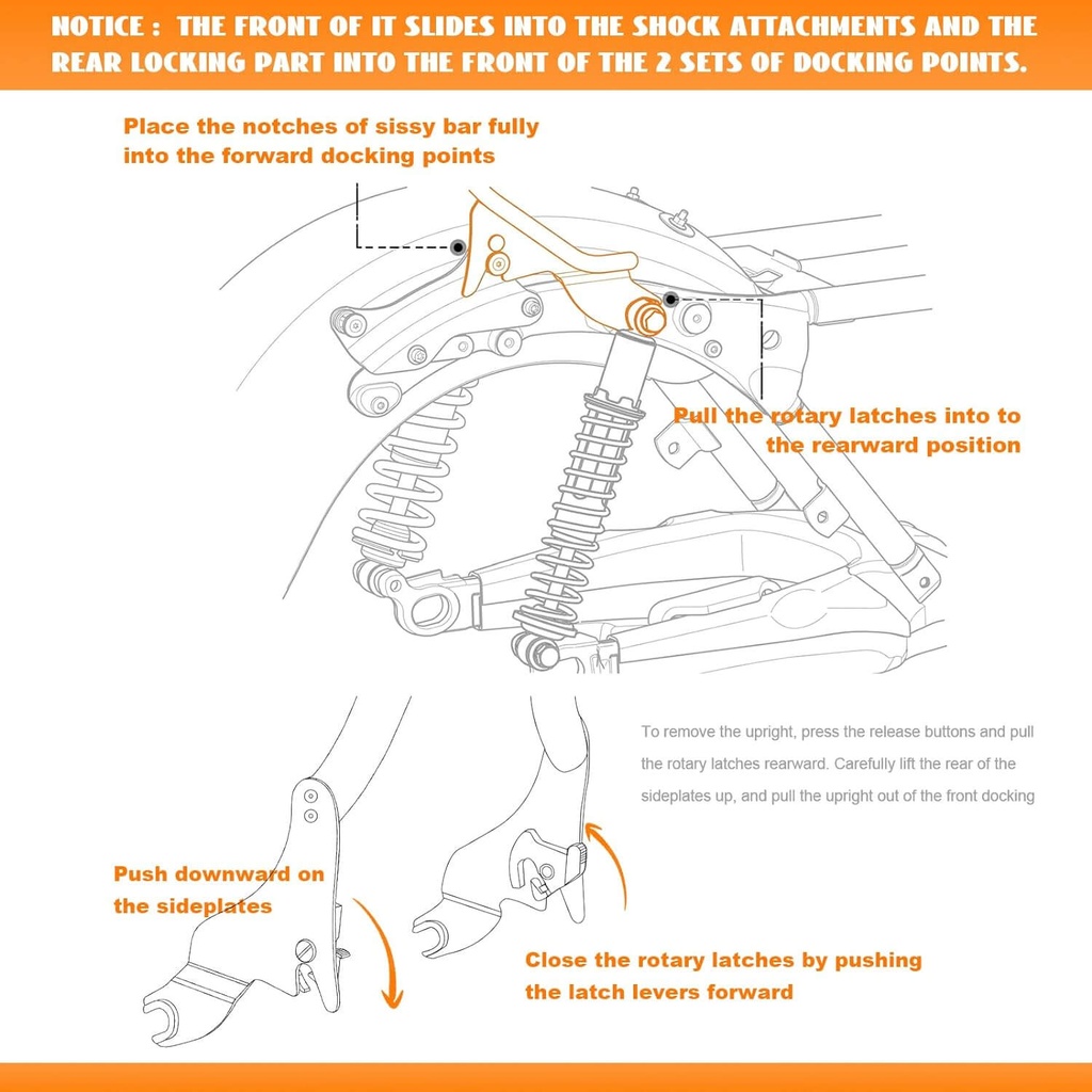 Detachable Sissy Bar for HD 2009-2024