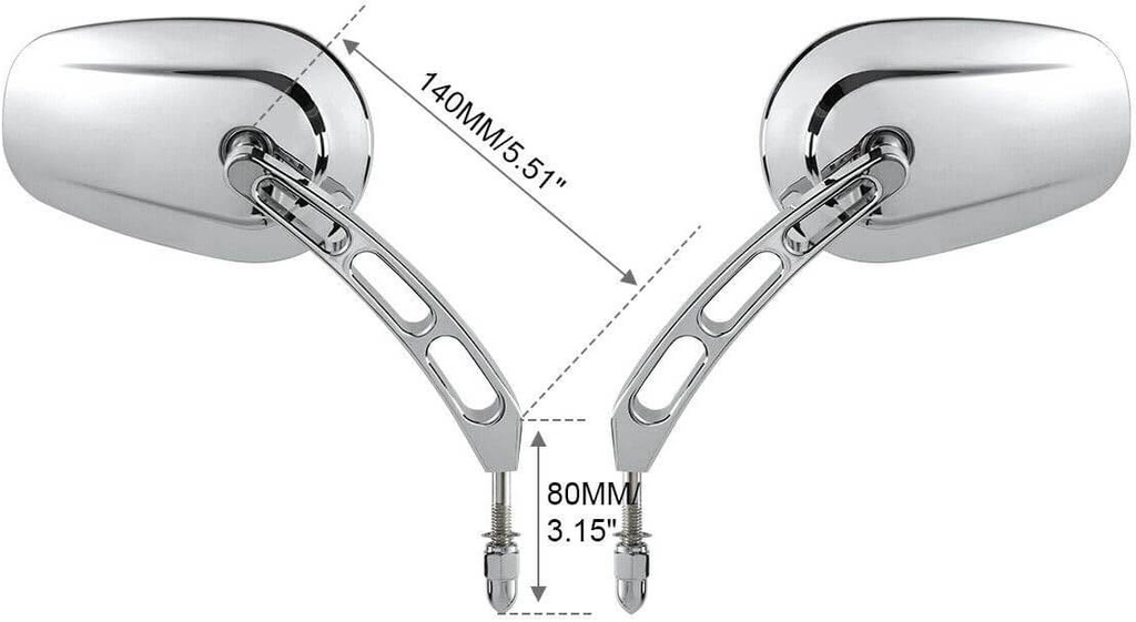 Speil for Harley, 8mm