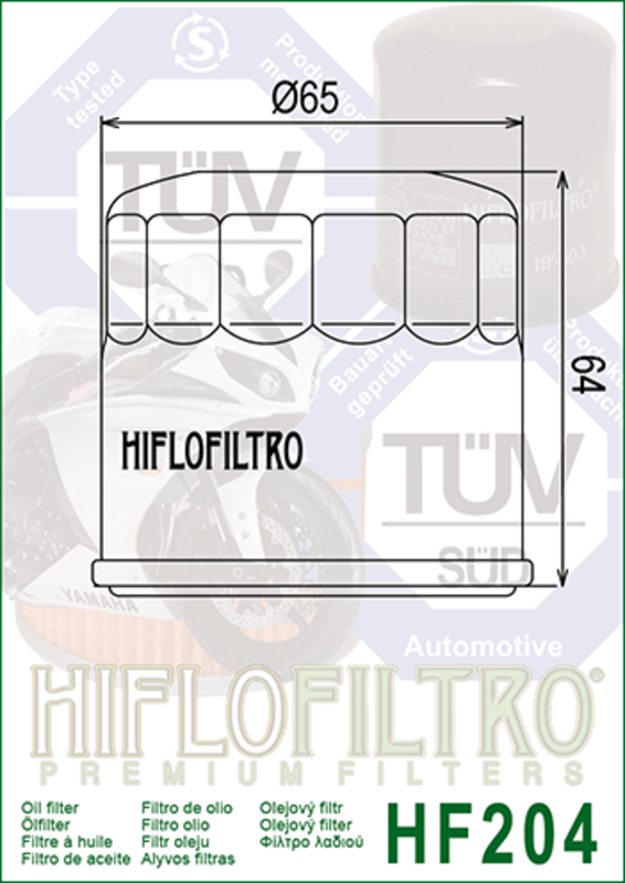 HF204C Oil Filter, Chrome