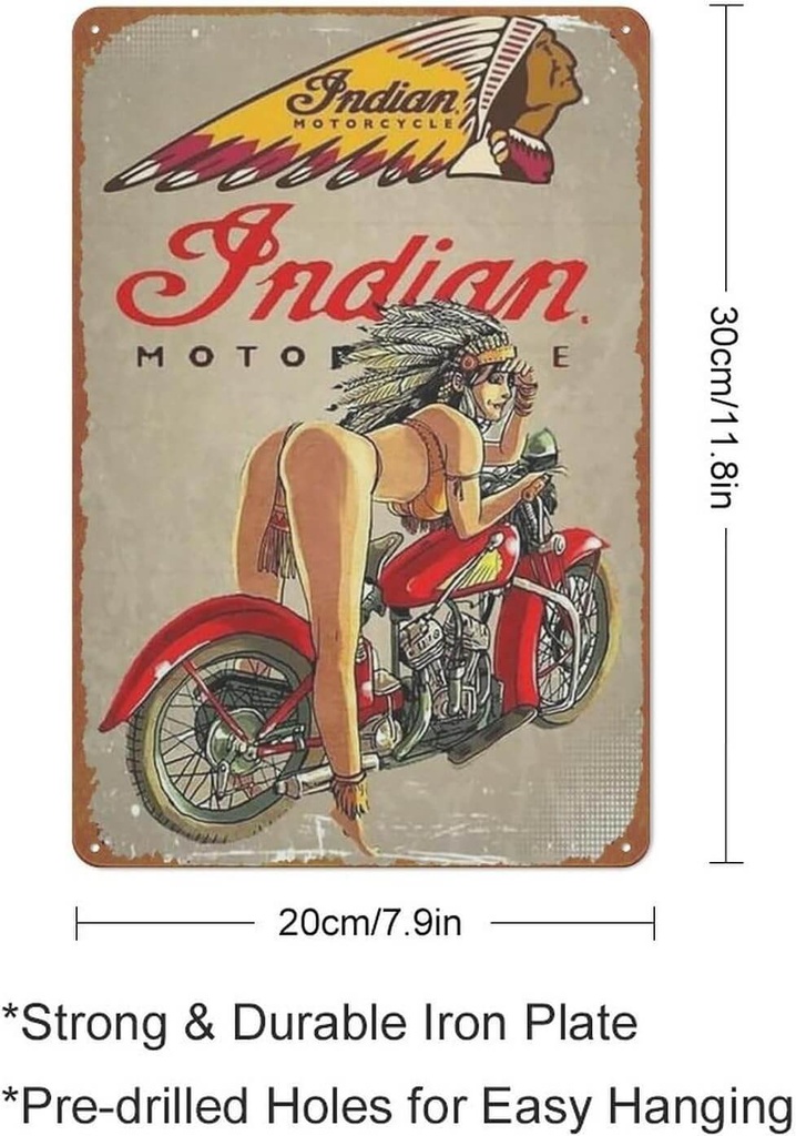 Motorcycle Girl Garage Poster Retro Metal Sign Vintage Tin Sign