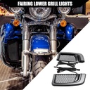 Motorcycle LED Fairing Lower Grills Turn Signals Runing Light for Harley Electra Glide Road Glide CVO Street Glide/Front/LED Running Light, Black