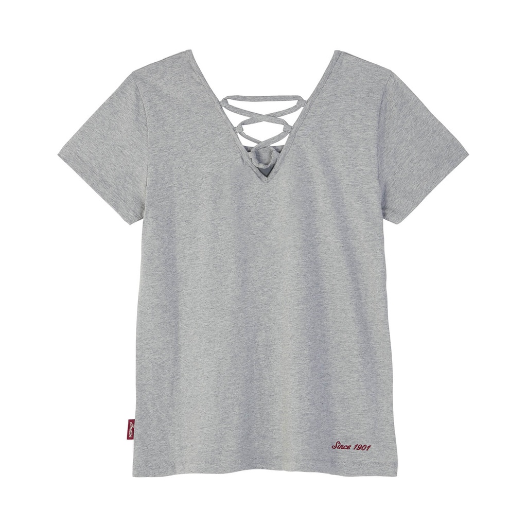 Women's Distressed Headdress Tie Back Marl T-Shirt