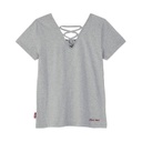 Women's Distressed Headdress Tie Back Marl T-Shirt