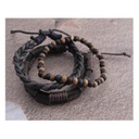 Rope Sliders &amp; Wood Bead Bracelet, 3-Pack