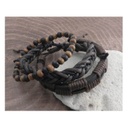 Rope Sliders &amp; Wood Bead Bracelet, 3-Pack