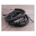 Rope Sliders &amp; Wood Bead Bracelet, 3-Pack