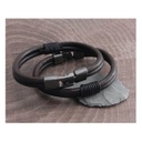 Leather Double Round Wrap Bracelet