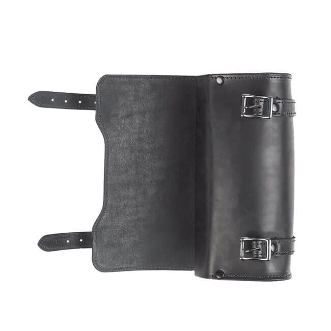 Square Leather Tool Bag, Black