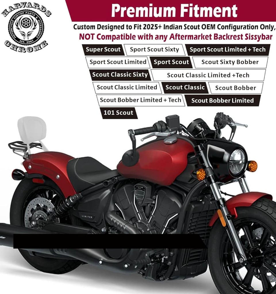 Rear Luggage Rack for Indian 2025 Super Scout Bobber Sport Scout Classic Limited 101 Scout (Black)