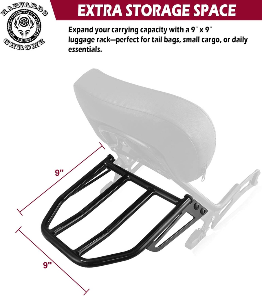 Rear Luggage Rack for Indian 2025 Super Scout Bobber Sport Scout Classic Limited 101 Scout (Black)