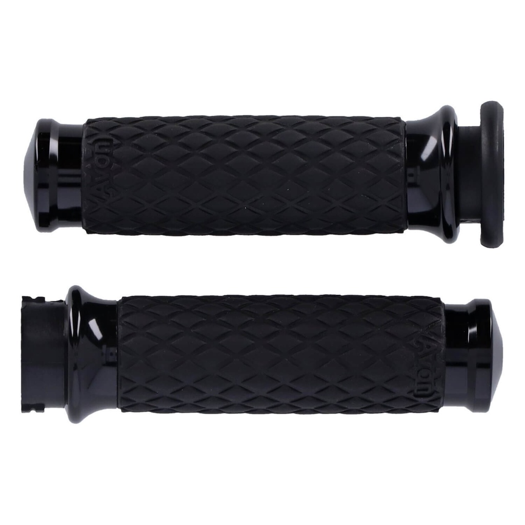 Grip Set, Diamond Contour Air SS, Domed, Black