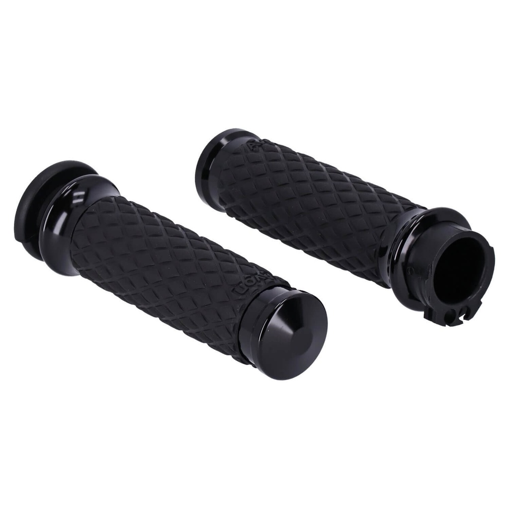 Grip Set, Diamond Contour Air SS, Domed, Black