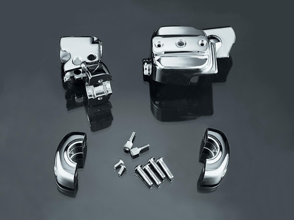 Chrome Brake &amp; Clutch Control Dress-Up Kit for Dual Disc