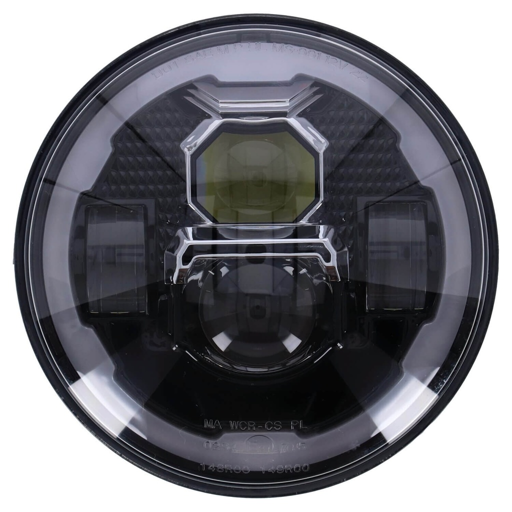 7" LED Headlamp Unit, Black