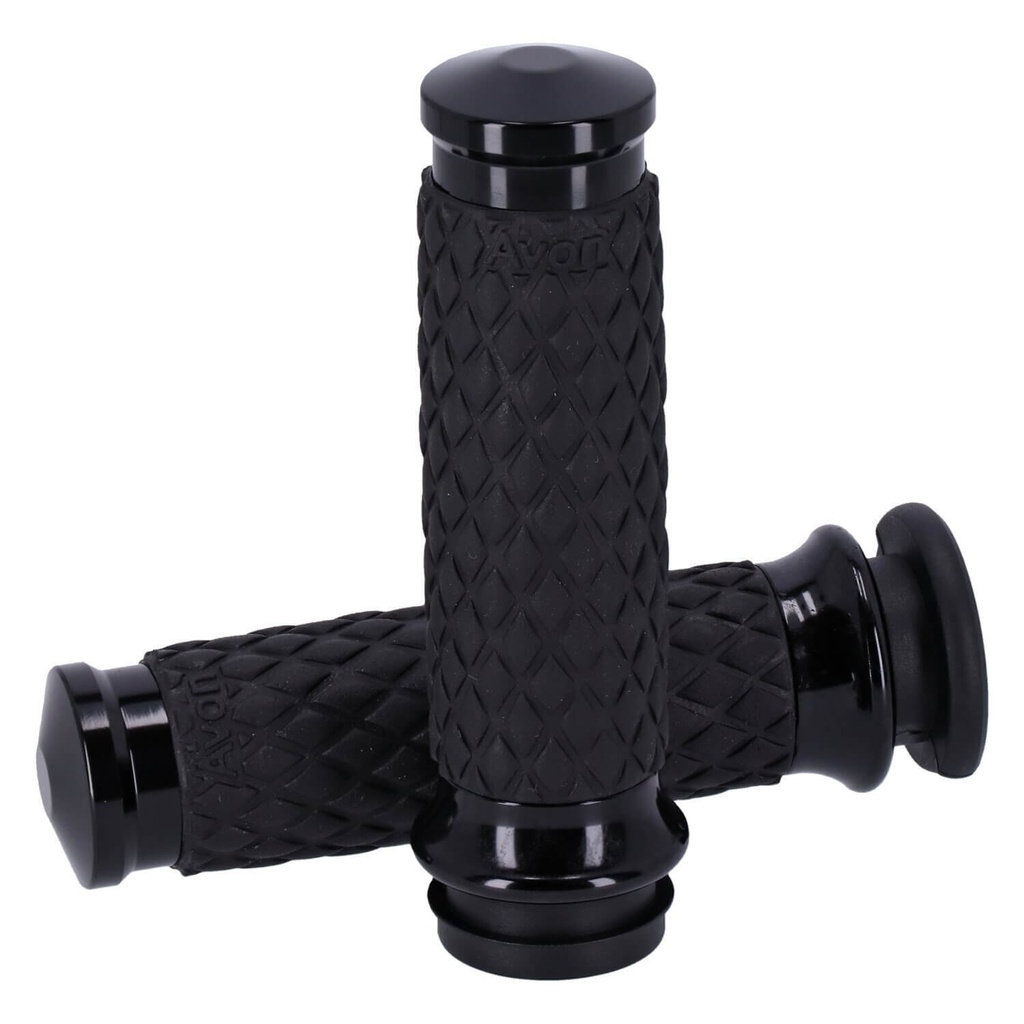 Grip Set, Diamond Contour Air SS, Domed, Black