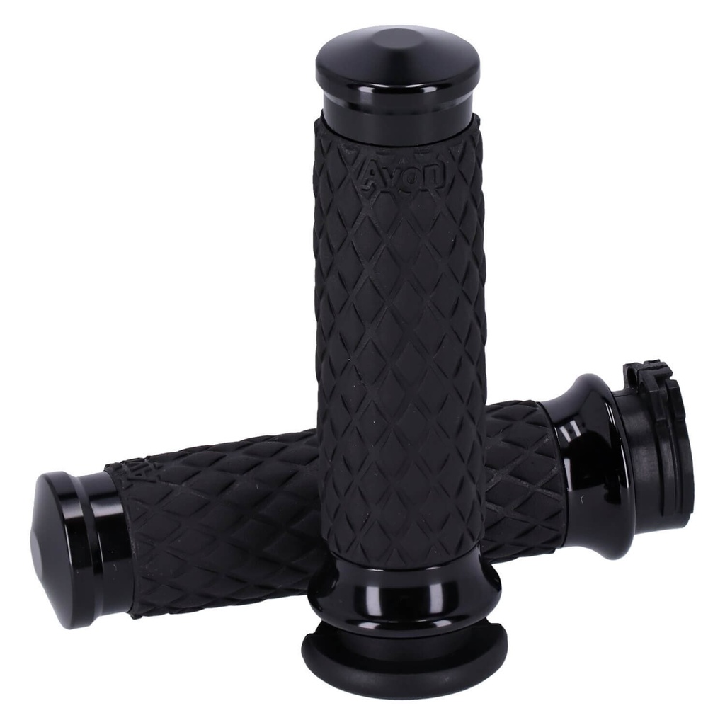 Grip Set, Diamond Contour Air SS, Domed, Black