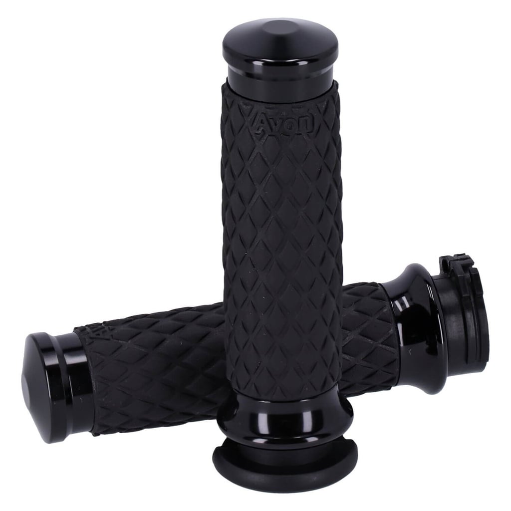 Grip Set, Diamond Contour Air SS, Domed, Black