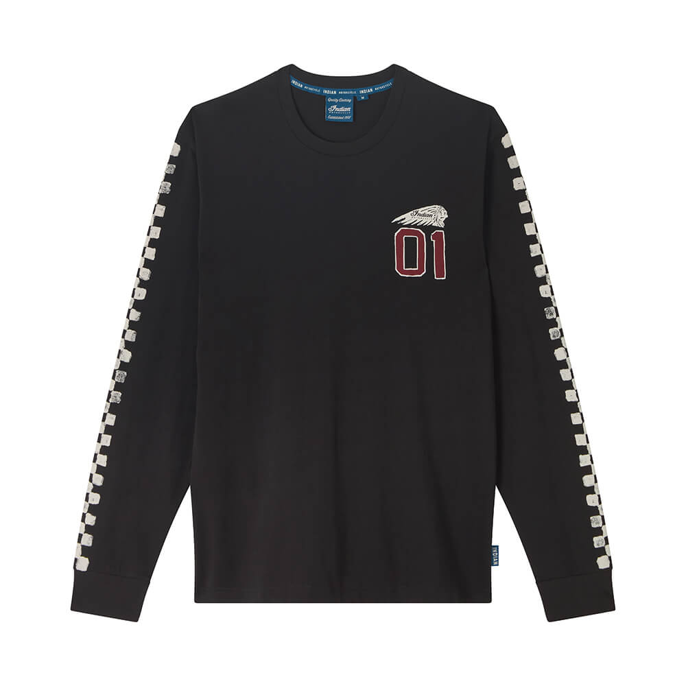 Checkered Graphic Long Sleeve T-Shirt