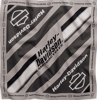Colorblocked B&amp;S Logo Striped Grey Bandana