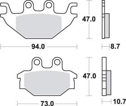 SBS820 Bremseklosser Carbon Silver