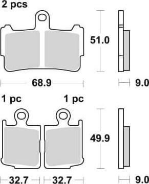 SBS869 Street Excel Sinter Front (3-pads)